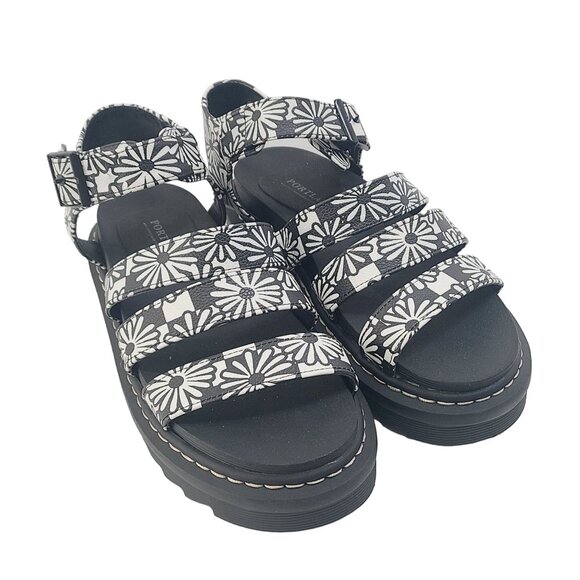 Portland Shoes - Portland Boot Company Women's Casual Dolly Chunky Sandals Black 7.5